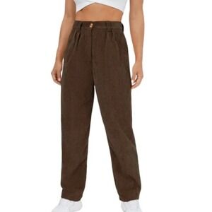 Halara High Waisted Corduroy Pants Size XL Brown Career‎ Office Western Work
